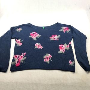 United Colors Of Benetton Navy Floral Sweater